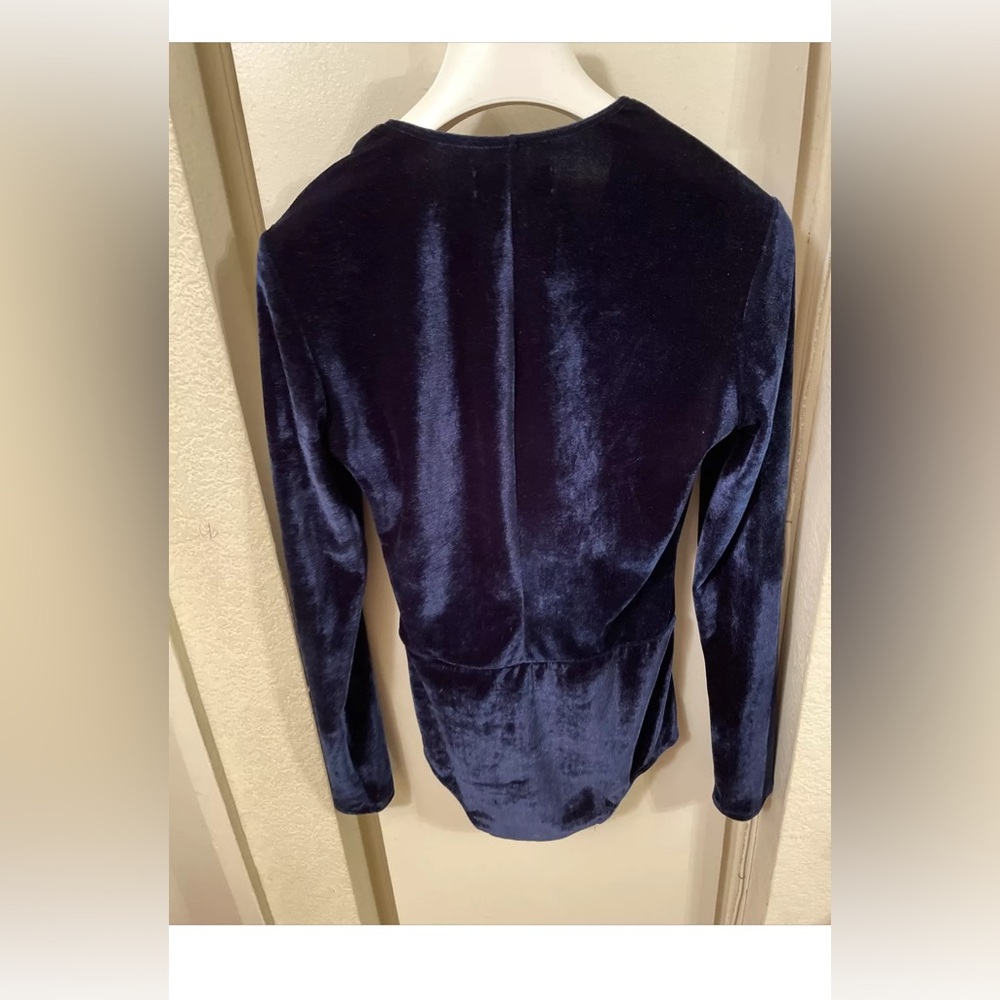 Reformation Womens Size s Moss Green Velvet Avalon Long Sleeve Bodysuit - Picture 7 of 7